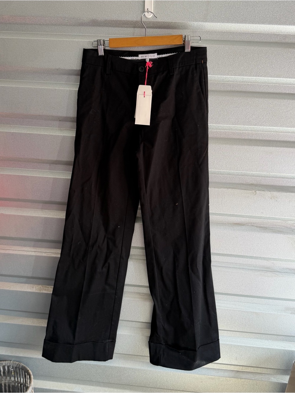 Chloe NWT black wide leg cuffed trousers